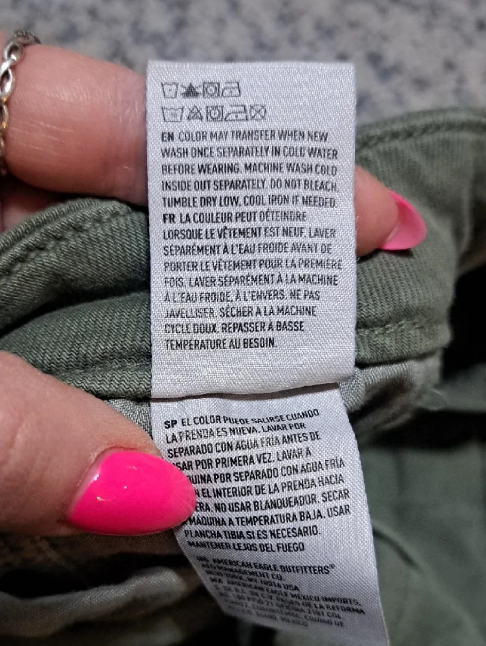 American Eagle Outfitters Olive Curvy High Rise Baggy Wise Leg Pant 6 - Picture 6 of 7